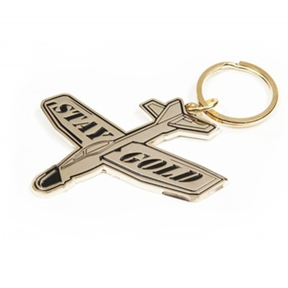 Benny Gold Stay Gold Airplane Keychain Rare Streetwear Accessory Gold Black